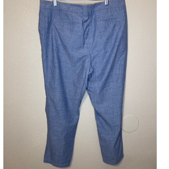 Talbots Relaxed Chino Blue 100% Cotton Causal Workwear Women's Pants Size 16 - Picture 3 of 9